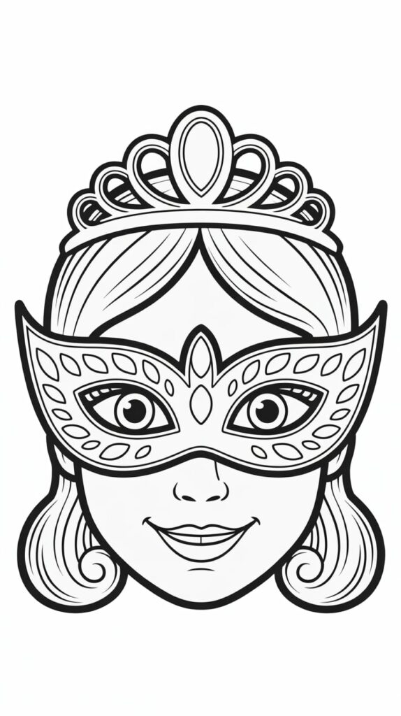 carnavals masker kleurplaat