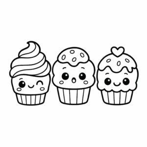 kleurplaat cupcake