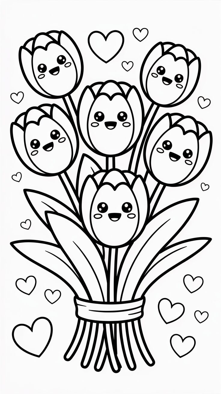 colora Bouquet di tulipani