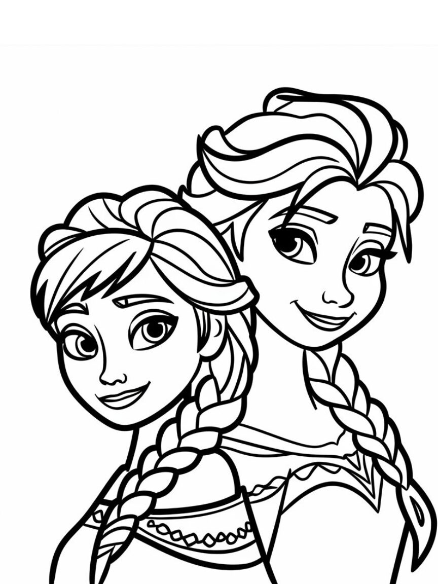 coloring book elsa and anna