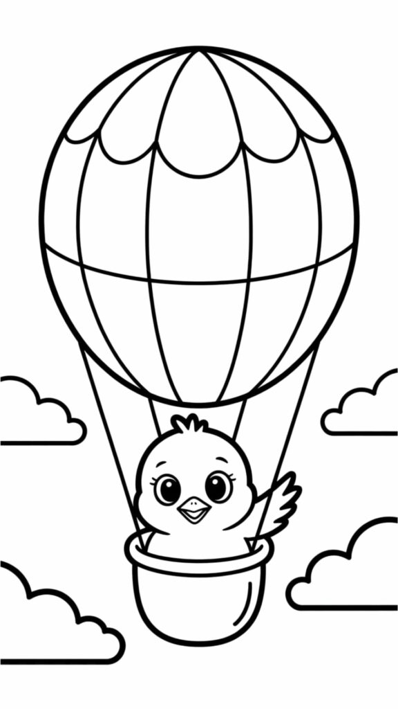 malvorlage heissluftballon kostenlos