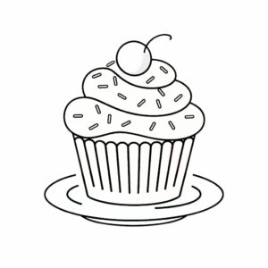 cupcakes kleurplaat