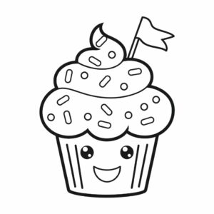 kleurplaat van cupcakes