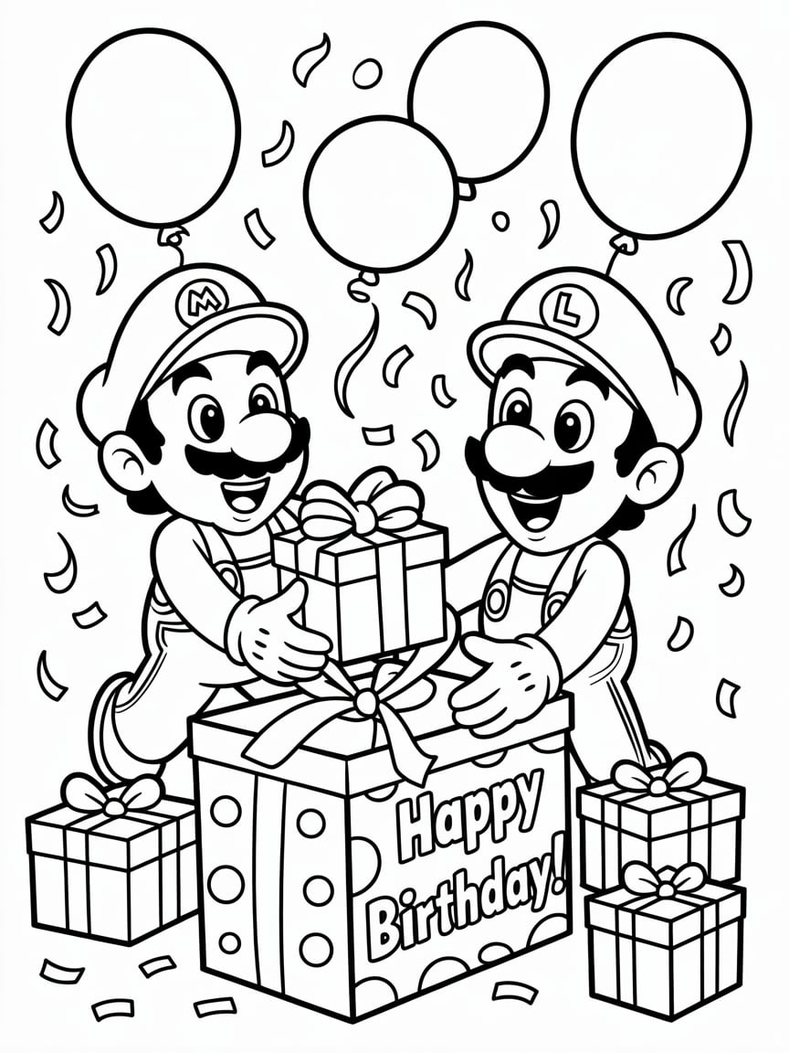 coloring sheets mario brothers