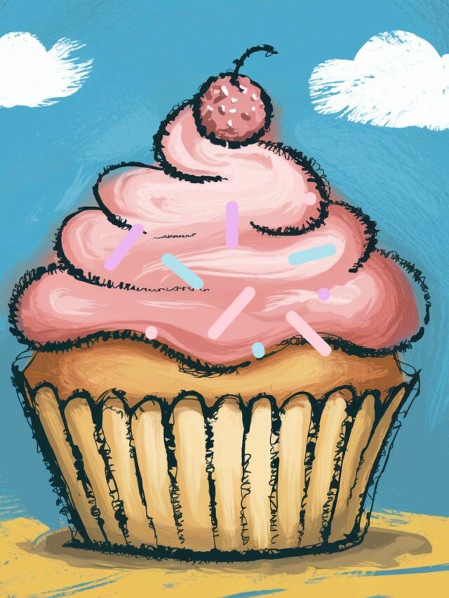 Kleurplaat Cupcake