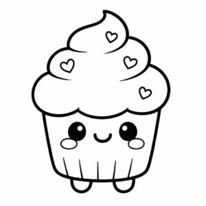 cupcake tekenen kleurplaat uitprinten