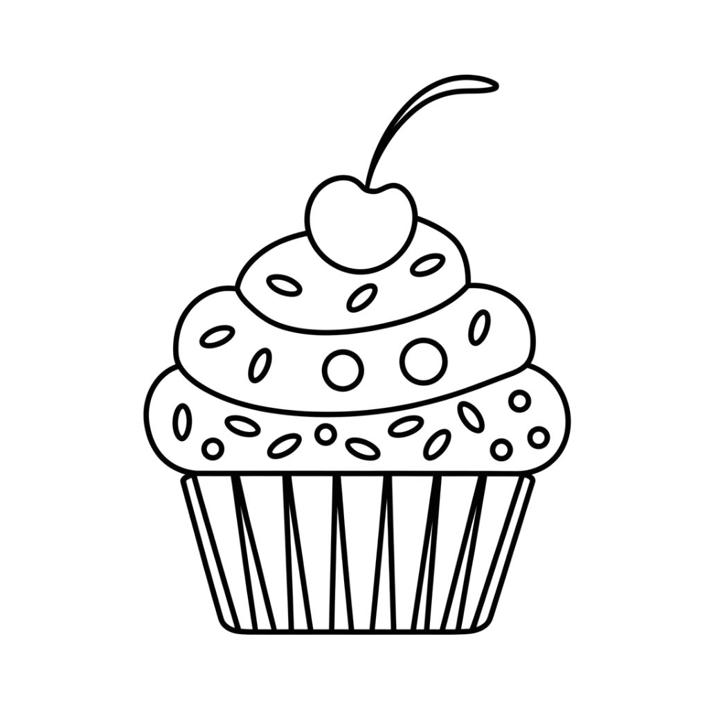cute cupcake kleurplaat