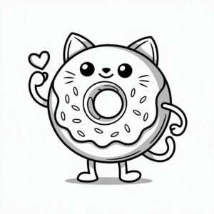 donut okul öncesi boyama