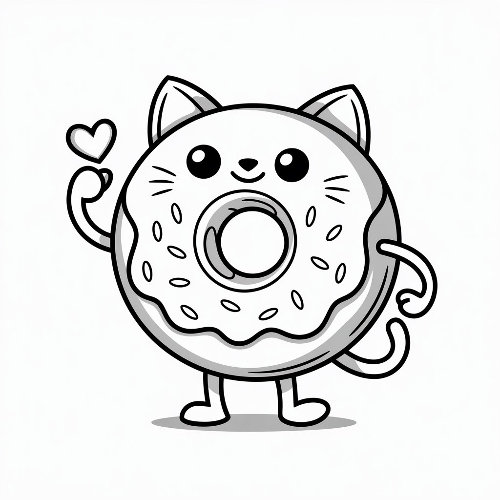 cute donut tekenen