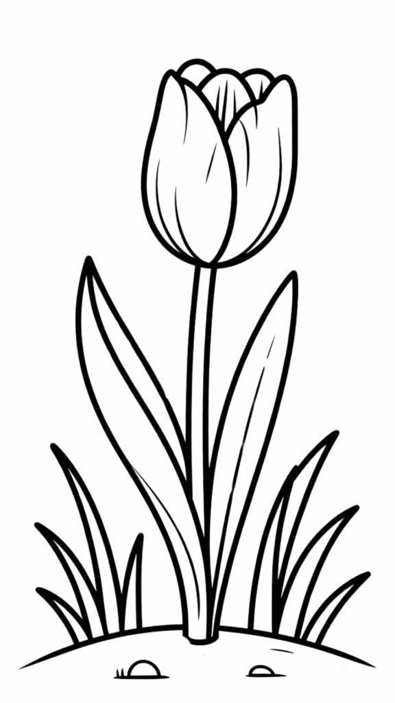 de tulp kleurplaat