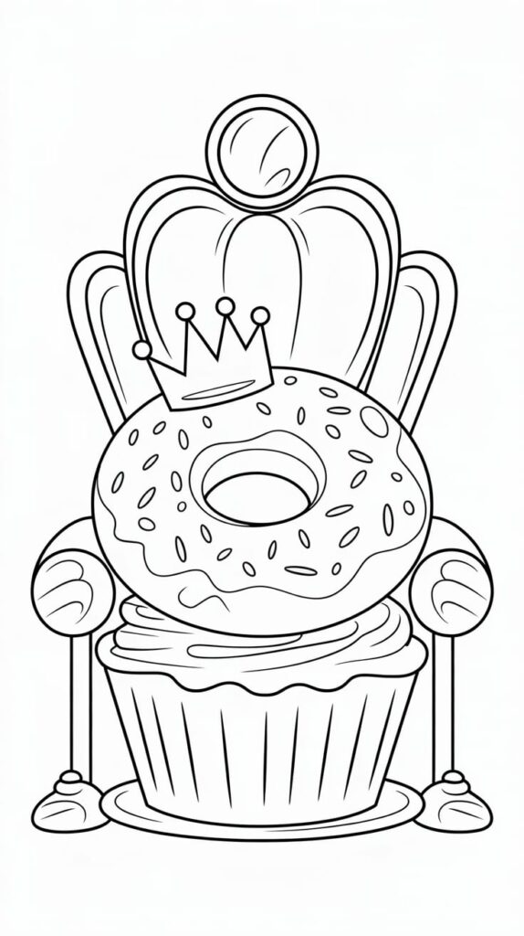 okul öncesi büyük donut boyama sayfası