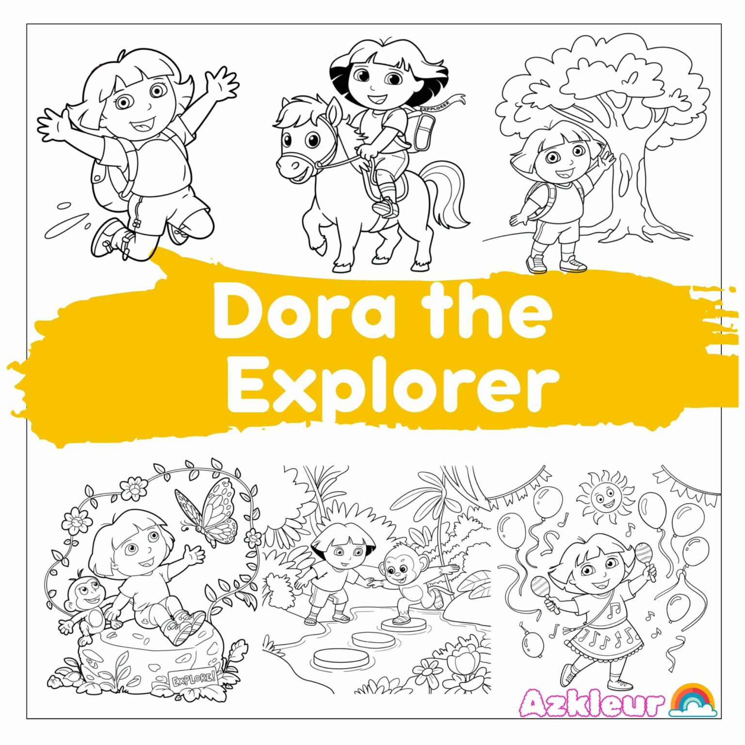 Free Printable Dora the Explorer Coloring Pages - 17 Pages, PDF Download