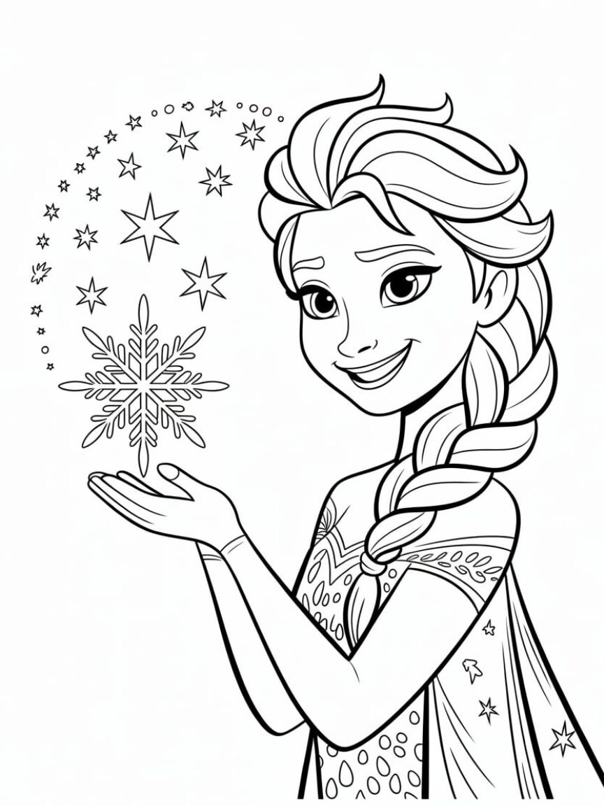 elsa coloring book page