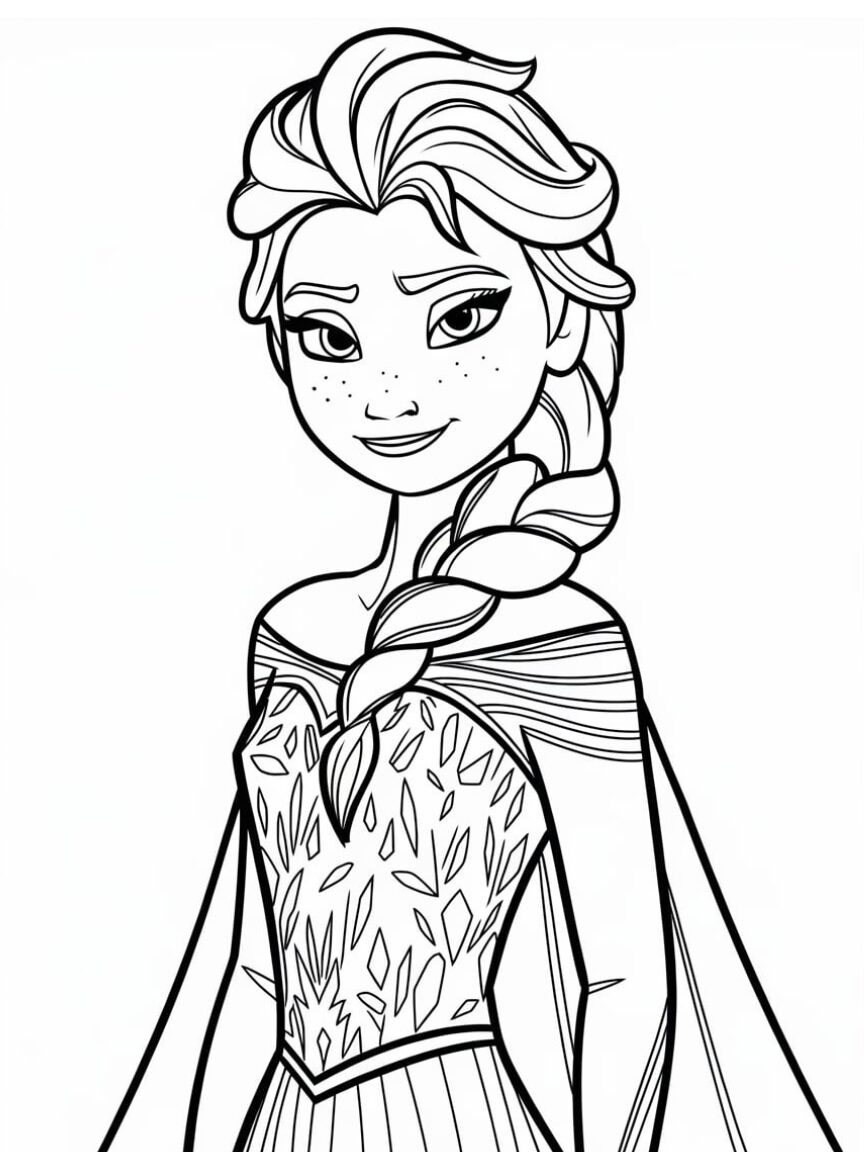 elsa coloring sheet free printable