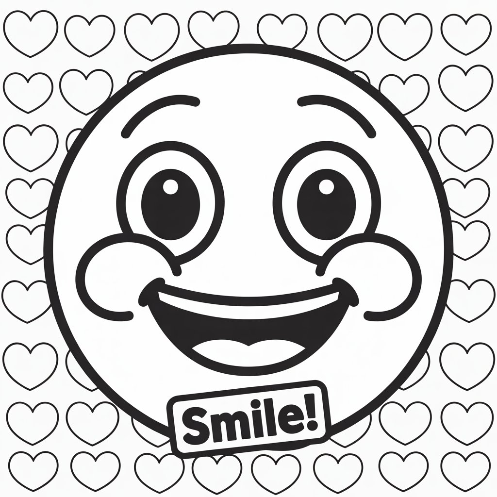 emoji kleurplaat hartjes