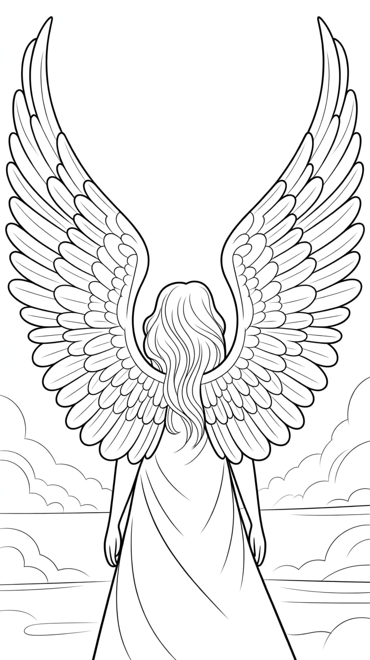 engel vleugel tekenen