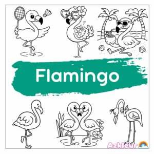 Ausmalbild Flamingo