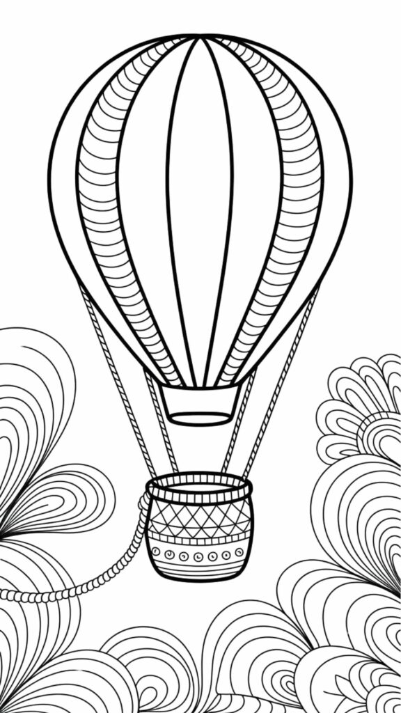 heißluftballon korb malvorlage