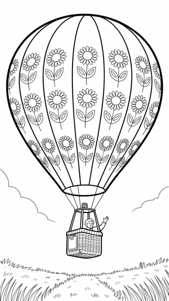 ausdrucken heißluftballon malvorlage