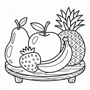 frutas para imprimir e colorir