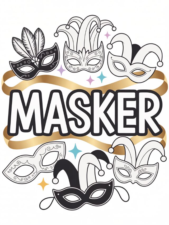 Kleurplaat Masker