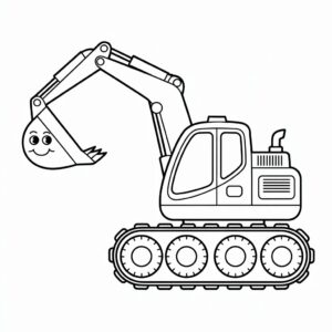 ausmalbilder bagger einfach