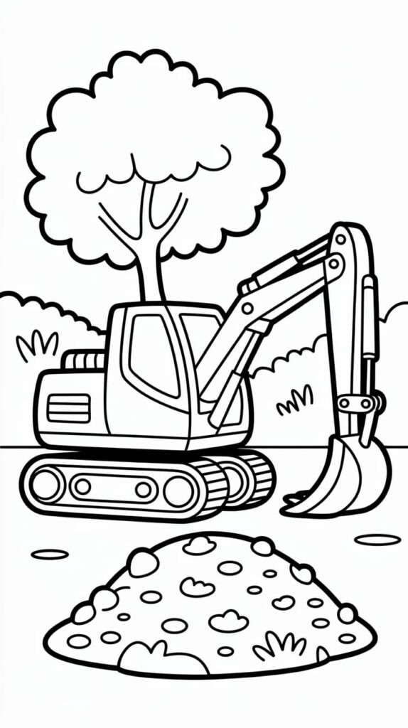 bagger malvorlage einfach