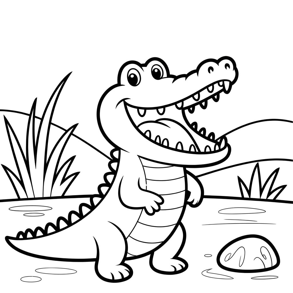 Desenhos de Crocodilo para colorir