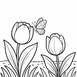 gratis kleurplaat tulpen