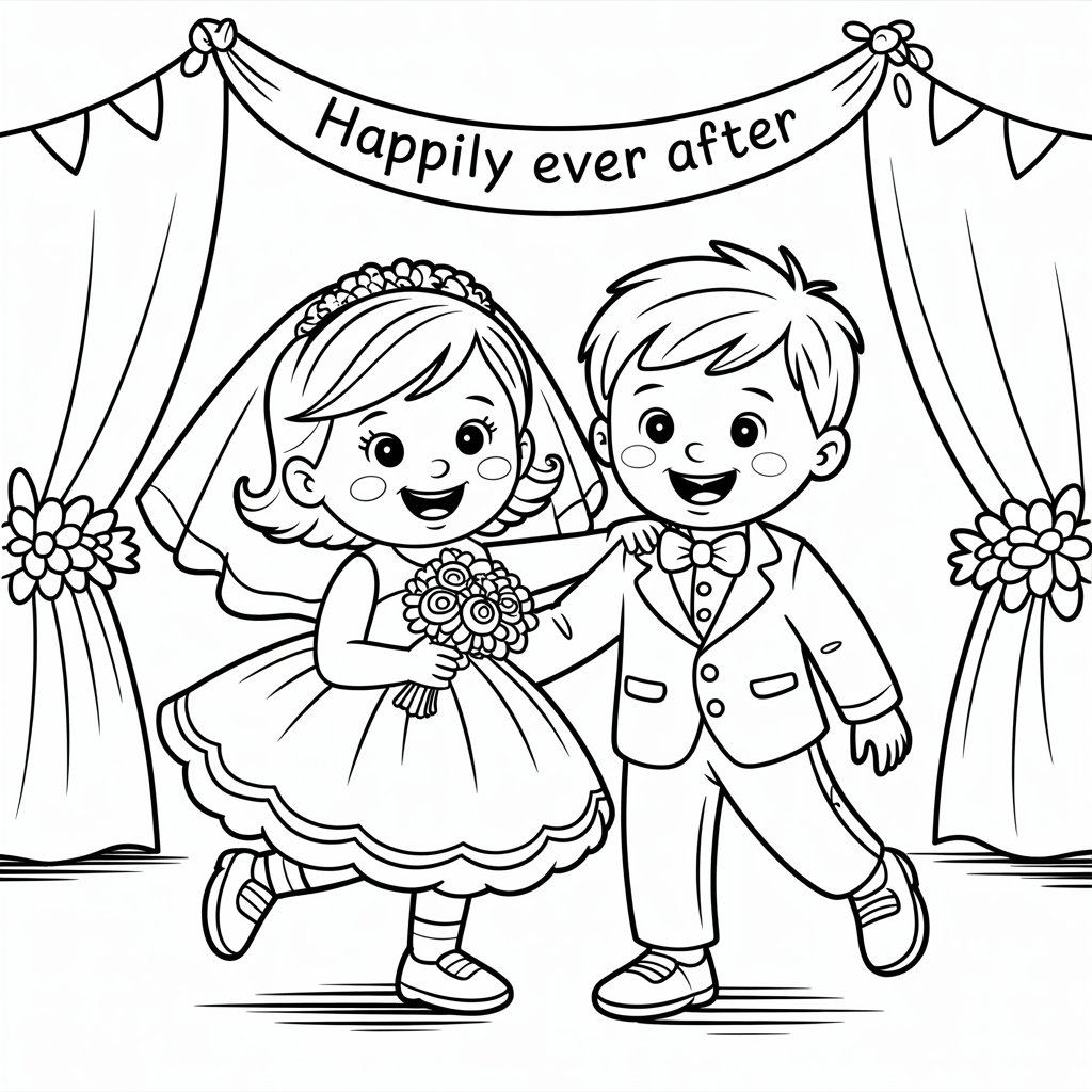 grote trouwen kleurplaat