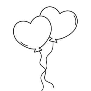 hartjes ballon kleurplaat