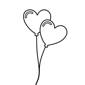 hartjes ballon tekening