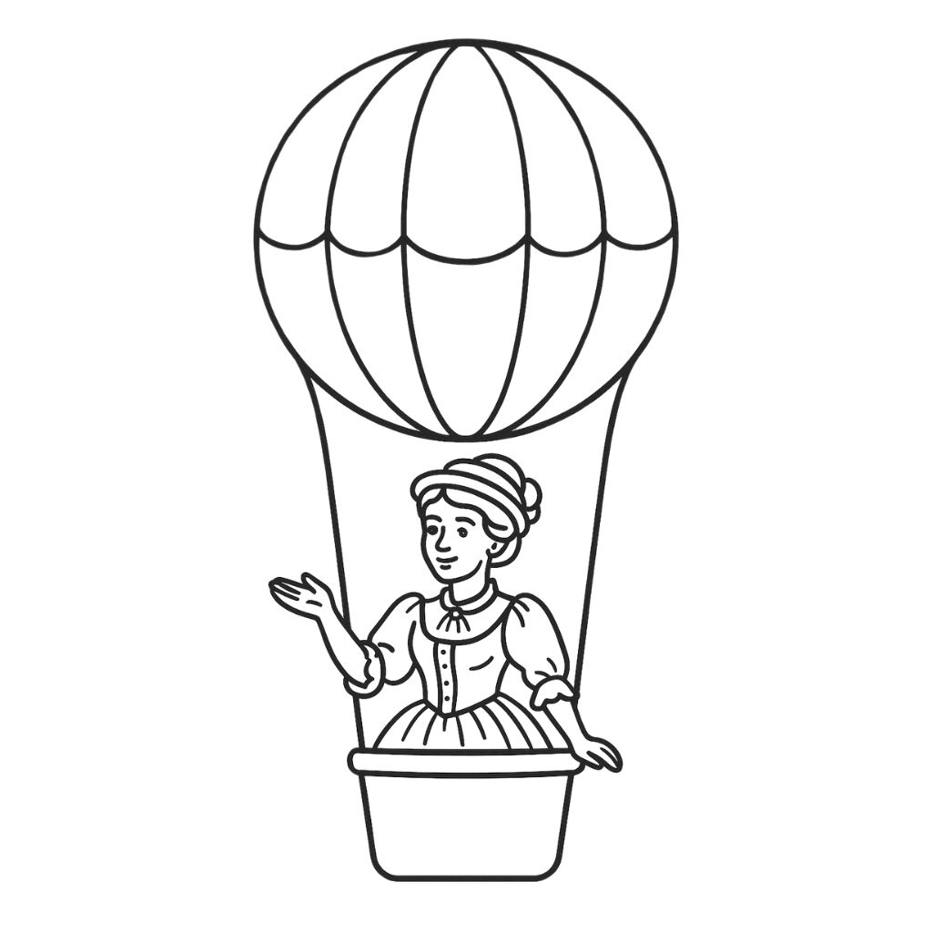 kleurplaat de luchtballon