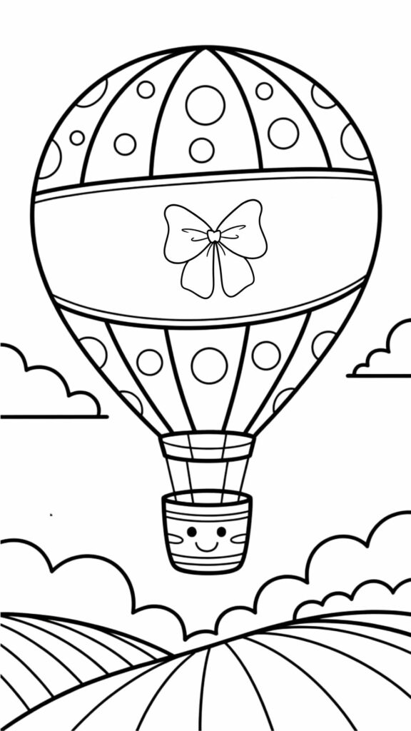 heißluftballon ausmalbild basteln