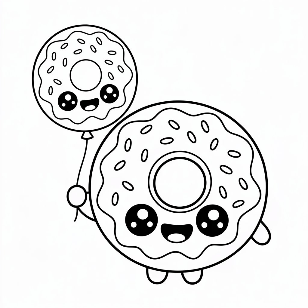 kawaii tekenen donut