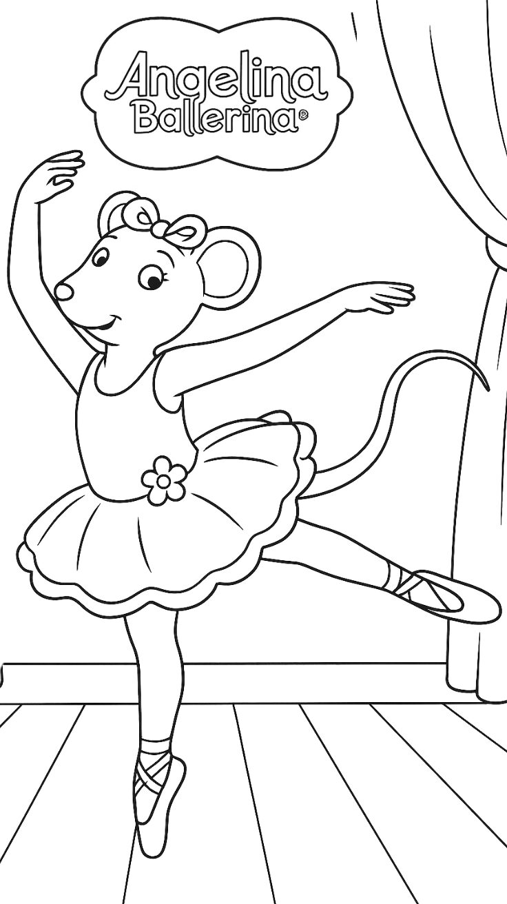kleurplaat angelina ballerina