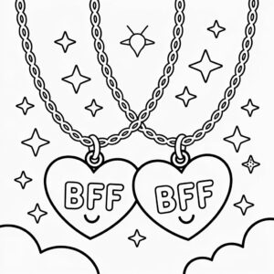 kleurplaat bff ketting