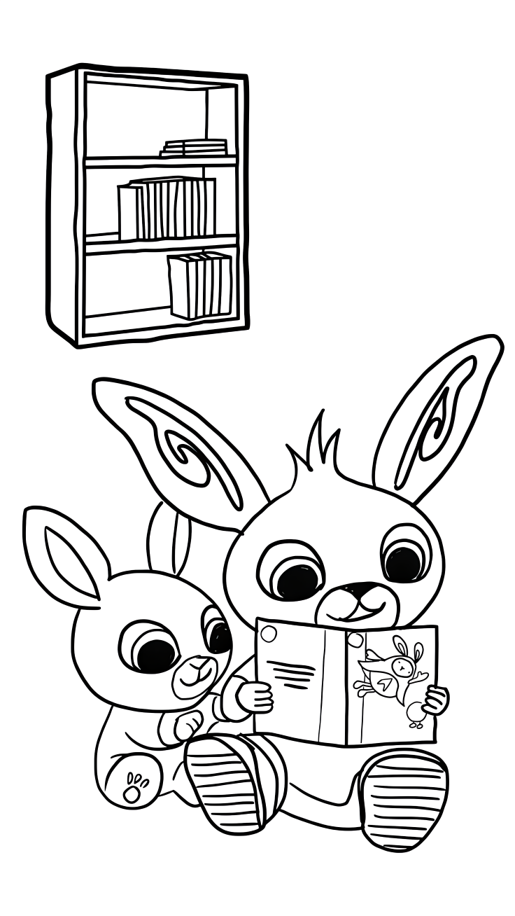 kleurplaat bing konijn