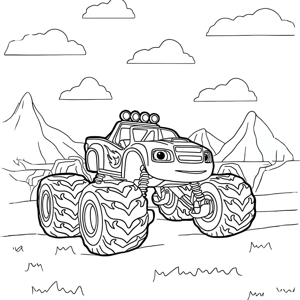 kleurplaat blaze and the monster machines