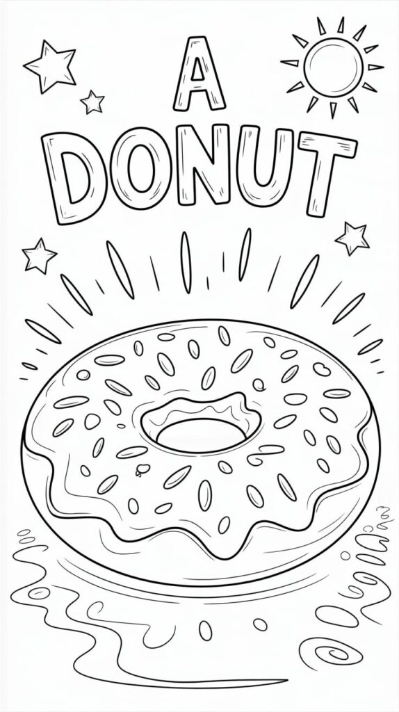 okul öncesi donut boyama sayfaları