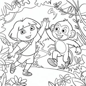 dora cartoon coloring pages