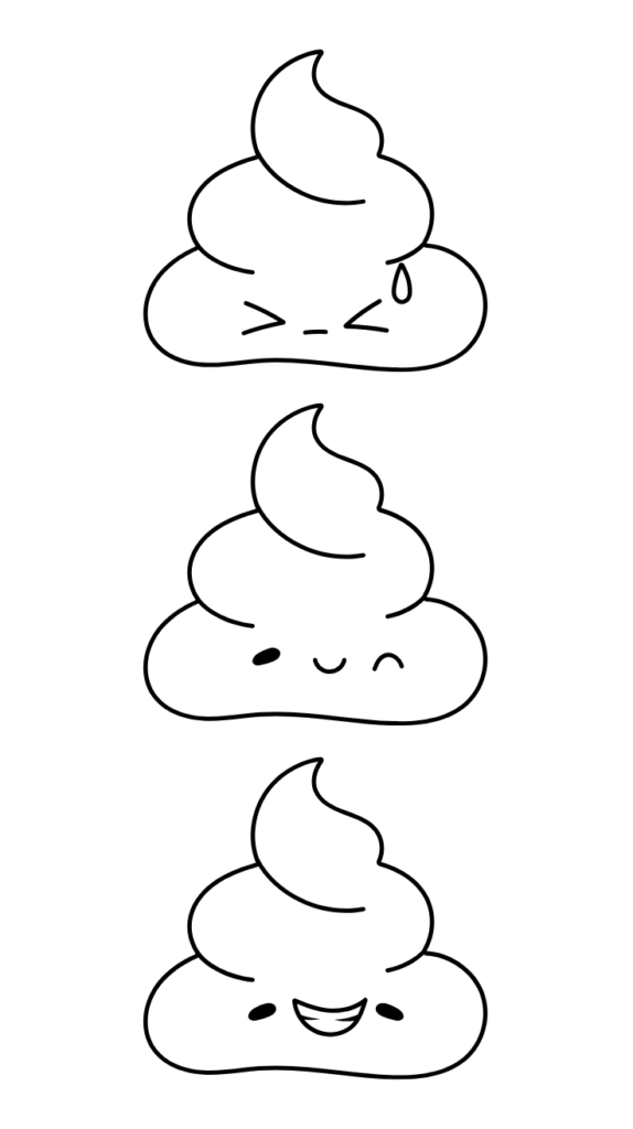 kleurplaat emoji drol