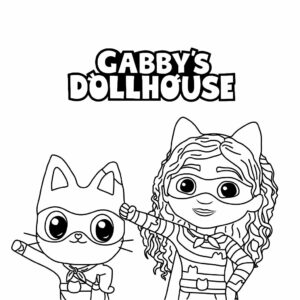 coloriage gabby chat maison