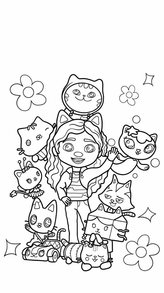 gabby's dollhouse coloriage gabby et la maison magique