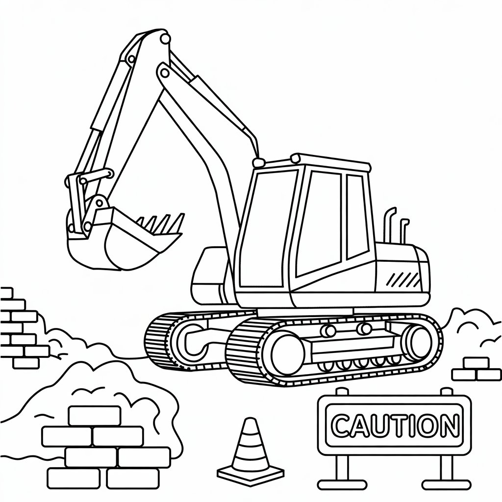 kleurplaat graafmachine zonder recklame