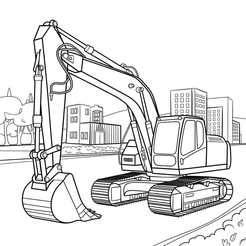 kleurplaat graafmachine
