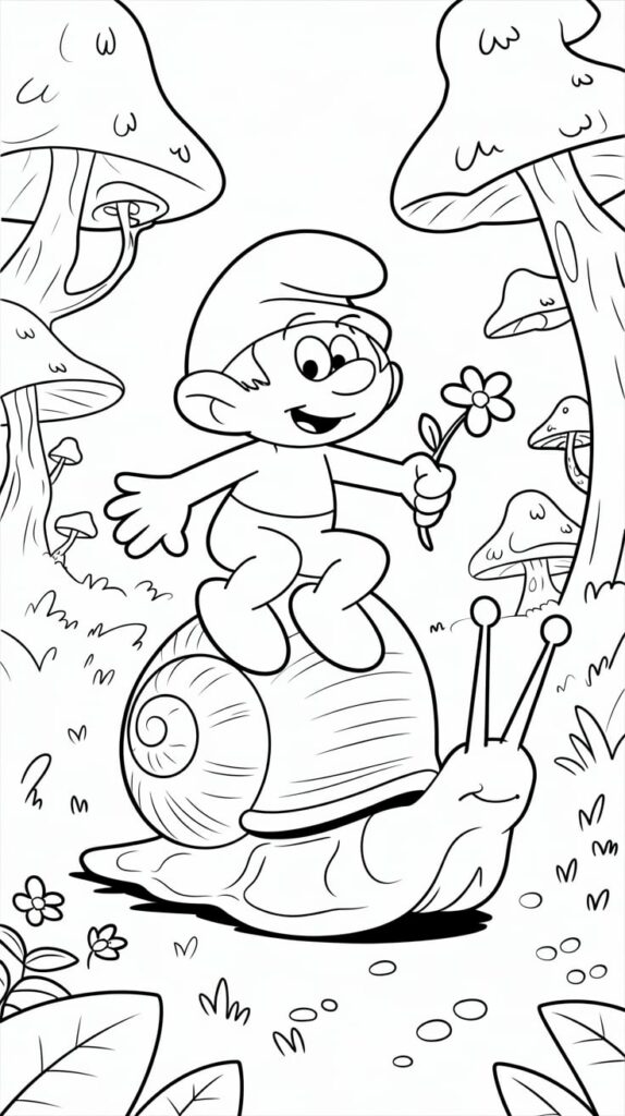 kleurplaat grote smurf