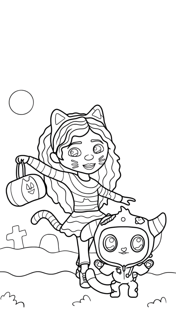 dessin a colorier gabby chat