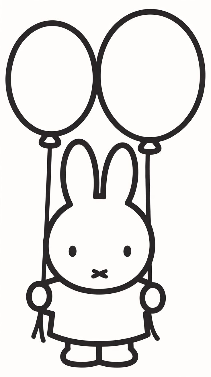 kleurplaat nijntje ballon