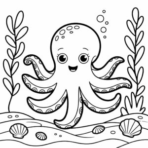 coloriage pieuvre a imprimer